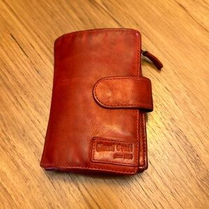 Red leather wallet